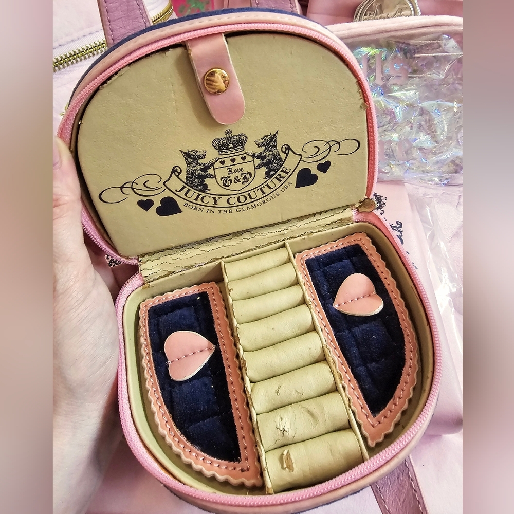 *SOLD* Vintage Juicy Couture Navy & Pink Mini Travel Case - Picture 2 of 3